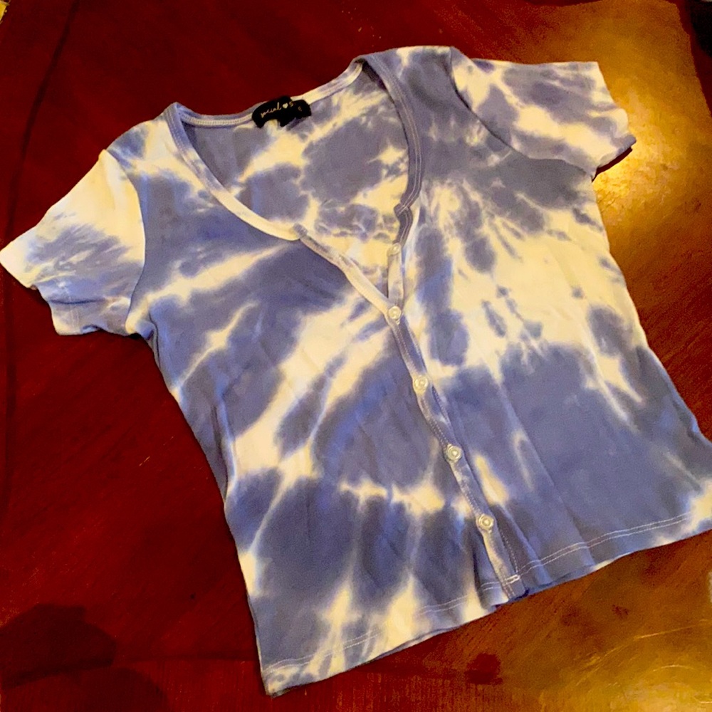 Tie dye button up tee